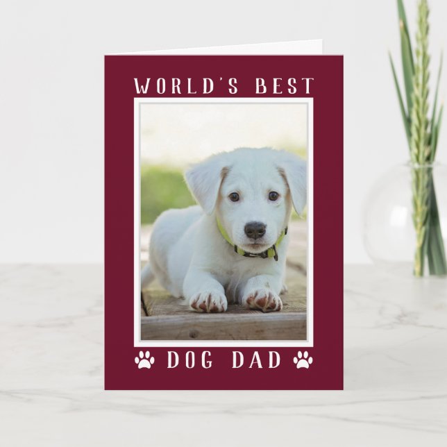 Carte Meilleur Chien Papa Photo Bourgogne Anniversaire (Devant)