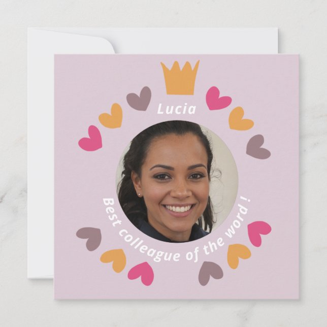 Carte Meilleur collègue ami collègue - photo - félicitat (Devant)