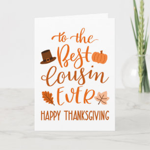 Carte Meilleur cousin de tous les jours de Thanksgiving