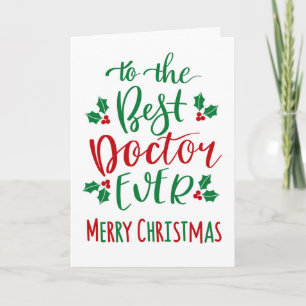 Carte Meilleur Docteur Joyeux Noël Typographie