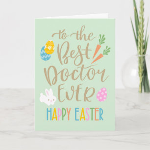 Carte Meilleur Docteur Joyeux Pâques Typographie