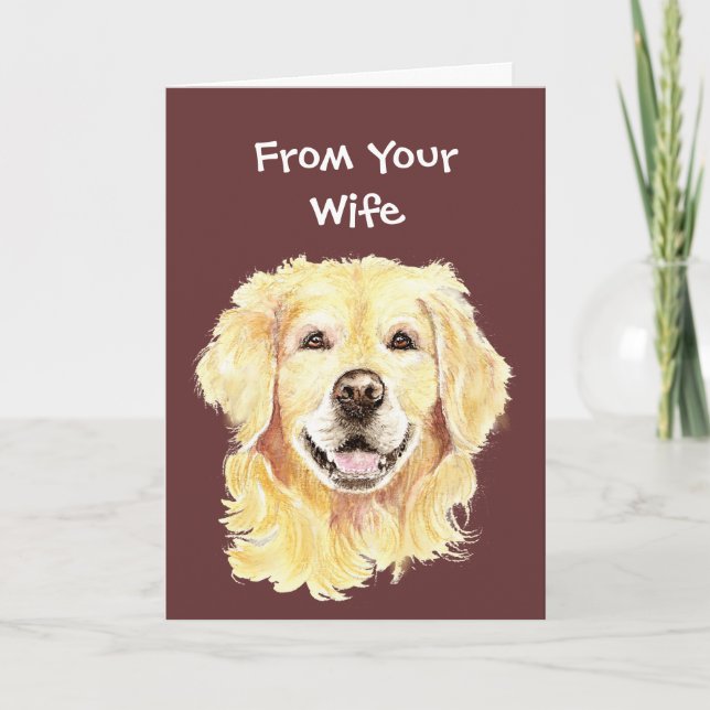 Carte Meilleur Doggone Anniversaire Mari Golden Retrieve (Devant)