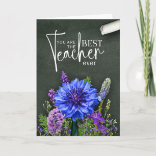 Carte Meilleur enseignant floral