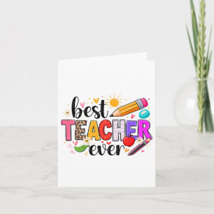 Carte Meilleur Enseignant Jamais Retour À L'École Mignon