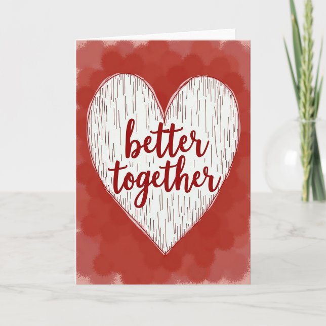 Carte Meilleur Ensemble Amour Coeur (Devant)