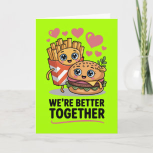 Carte Meilleur ensemble hamburger frites Saint-Valentin