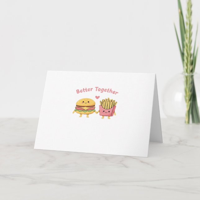 Carte Meilleur ensemble Saint-Valentin Mignon Kawaii Bur (Devant)