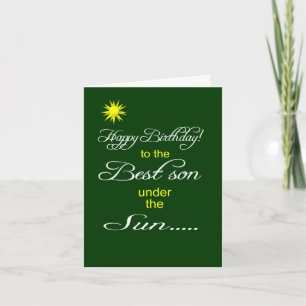 Carte Meilleur fils sous le soleil heureux voeu d'annive