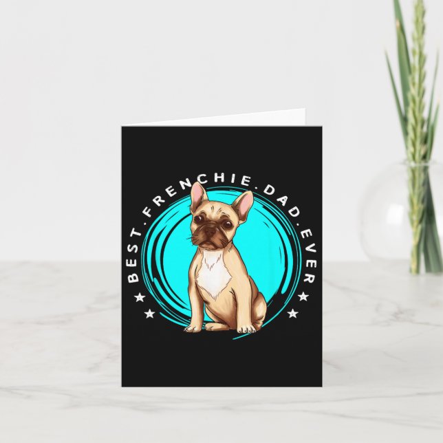 Carte Meilleur Français Papa Jamais Français Buldog Père (Devant)