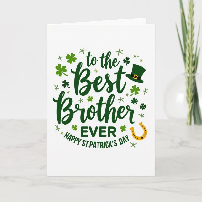Carte Meilleur Frère Trèfle Vert (Devant)