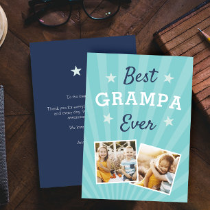 Carte Meilleur Grampa Photo Fête des pères plat