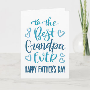 Carte Meilleur Grand-Père de tous les Pères Typographie 