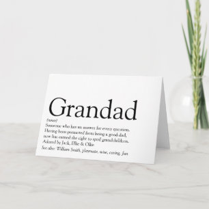 Carte Meilleur Grand-Père, Grand-Papa, Papa Définition