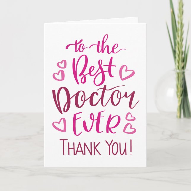 Carte Meilleur Médecin De Tous les Temps Merci Typograph (Devant)