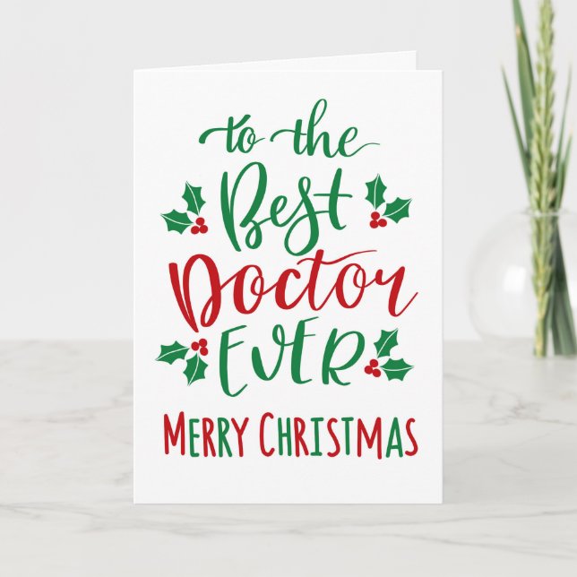 Carte Meilleur Médecin de Tous les Temps Typographie de  (Devant)
