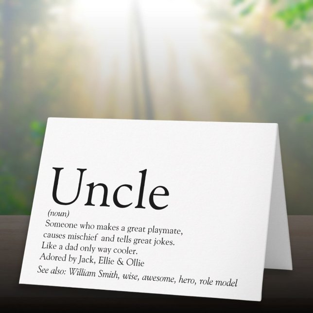 Carte Meilleur Oncle Funcle de Tous les Temps Définition (World's Best Ever Uncle Funcle Modern Definition Card
)