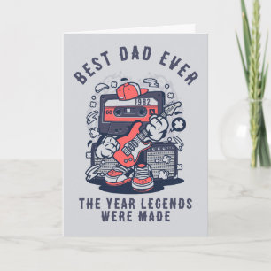 Carte Meilleur Papa Année Rétro Cassette Personnalisée