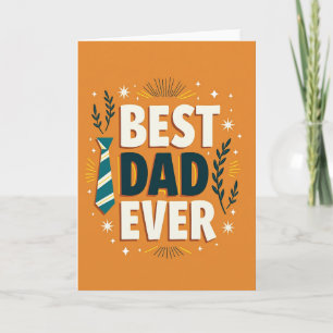 Carte Meilleur Papa avec un nœud papillon sarcelle