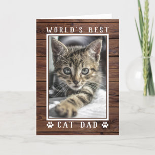 Carte Meilleur Papa Chat du Monde Photo pour la Fête des