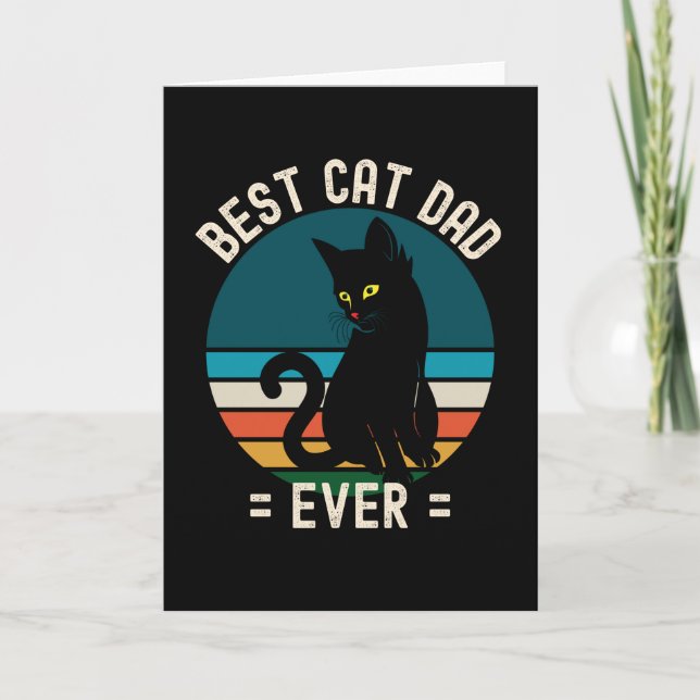 Carte Meilleur Papa Chat Incroyable Cadeau Drôle de Chat (Devant)