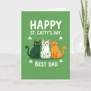Carte Meilleur Papa Chats Verts