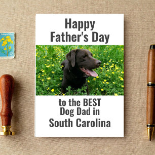 Carte Meilleur Papa Chien de l'État Nom Photo Fête des P