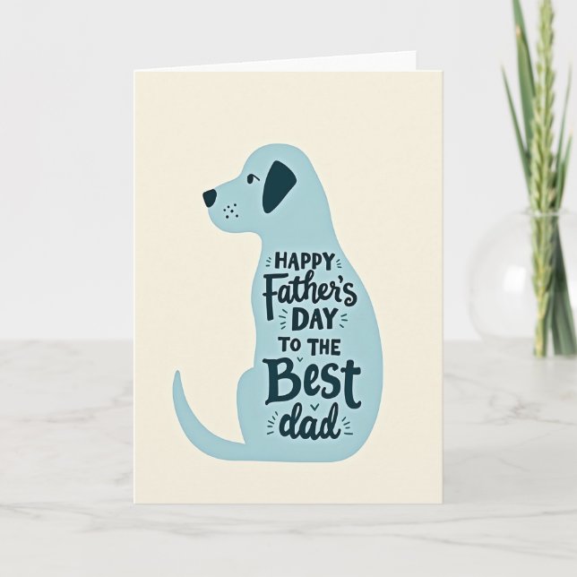 Carte Meilleur Papa Chien Pastel (Devant)
