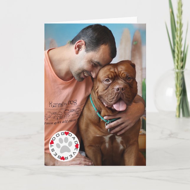 Carte Meilleur Papa Chien Photo (Devant)