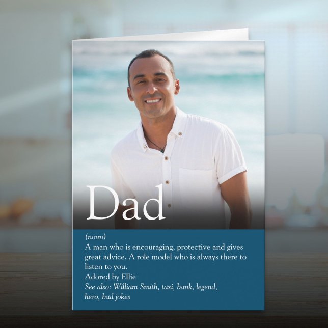 Carte Meilleur Papa Daddy Père Définition Photo (Best Ever Dad Daddy Father Definition Photo Card)