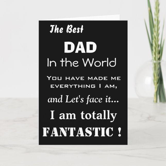 Carte Meilleur papa dans le monde Funny père Card (Devant)