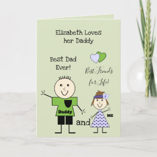 Carte Meilleur papa de la petite fille voeux d'anniversa