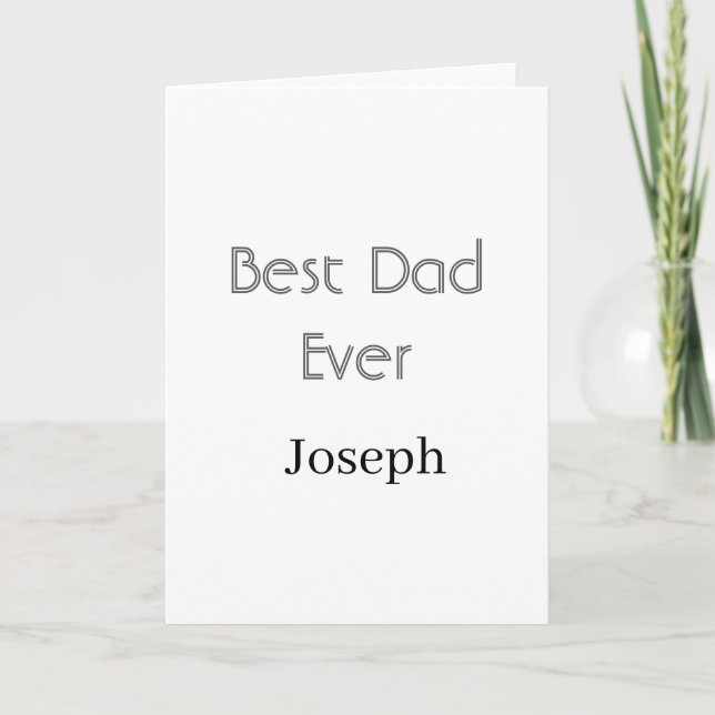 Carte Meilleur papa de tous les temps nom simple minimal (Devant)