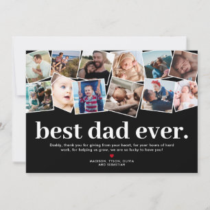 Carte Meilleur Papa du Monde Collage Photo Fête des Père