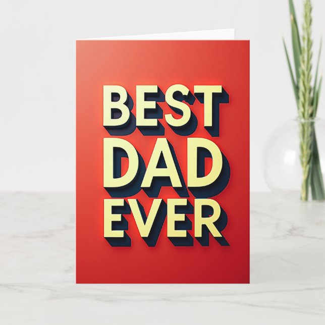 Carte Meilleur Papa du Monde en Volume (Devant)