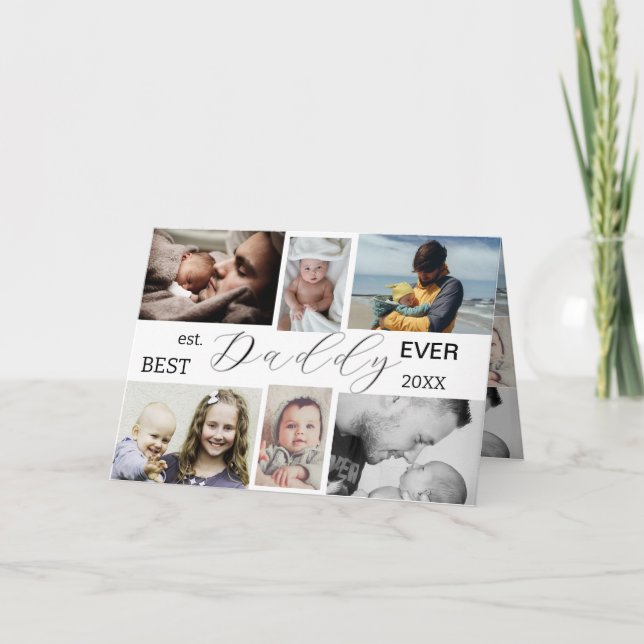 Carte Meilleur Papa du Monde | Fête des Pères 6-Photos C (Devant)