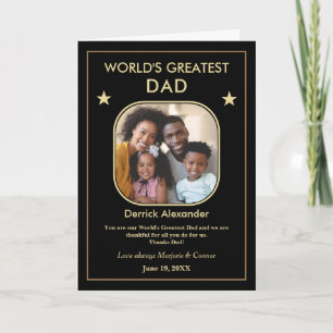 Carte Meilleur Papa du Monde Photo Personnalisée pour la