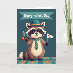 Carte Meilleur Papa Fedora Sarcelle