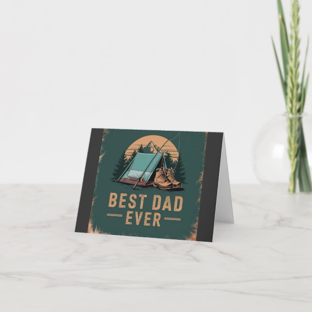 Carte Meilleur Papa Jamais Conception Camping (Devant)