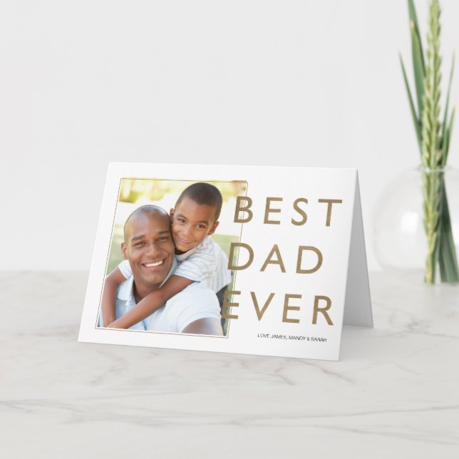 Carte Meilleur papa jamais, moderne, minime photo typogr (Devant)