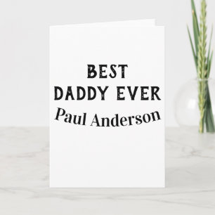 Carte Meilleur papa jamais nom lettre gras texte fête de