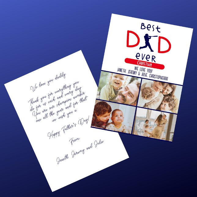 Carte Meilleur papa jamais photo Fête des pères moderne  (Créateur téléchargé)