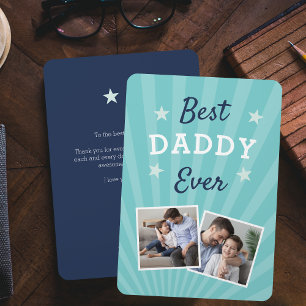 Carte Meilleur papa jamais   Photo Fête des pères plat