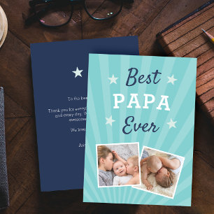 Carte Meilleur Papa jamais   Photo Fête des pères plat
