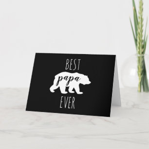 Carte Meilleur Papa Ours Noir & Blanc Moderne