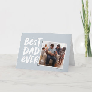 Carte Meilleur papa que jamais photo moderne bleue Fête 