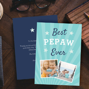 Carte Meilleur Pepaw jamais   Photo Fête des pères plat