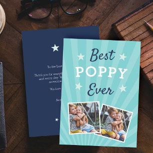 Carte Meilleur Poppy jamais   Photo Fête des pères plat