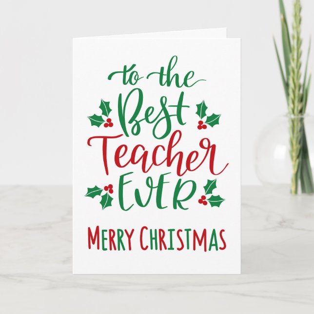 Carte Meilleur Professeur de Tous les Temps Joyeux Noël  (Devant)