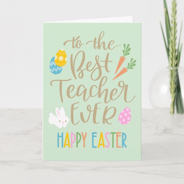Carte Meilleur Professeur de Tous les Temps Typographie  (Devant)