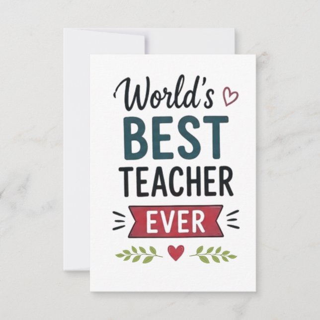 Carte Meilleur Professeur du Monde (Devant)